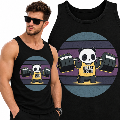 TANK TOP NA SIŁOWNIĘ PANDASQUATTING